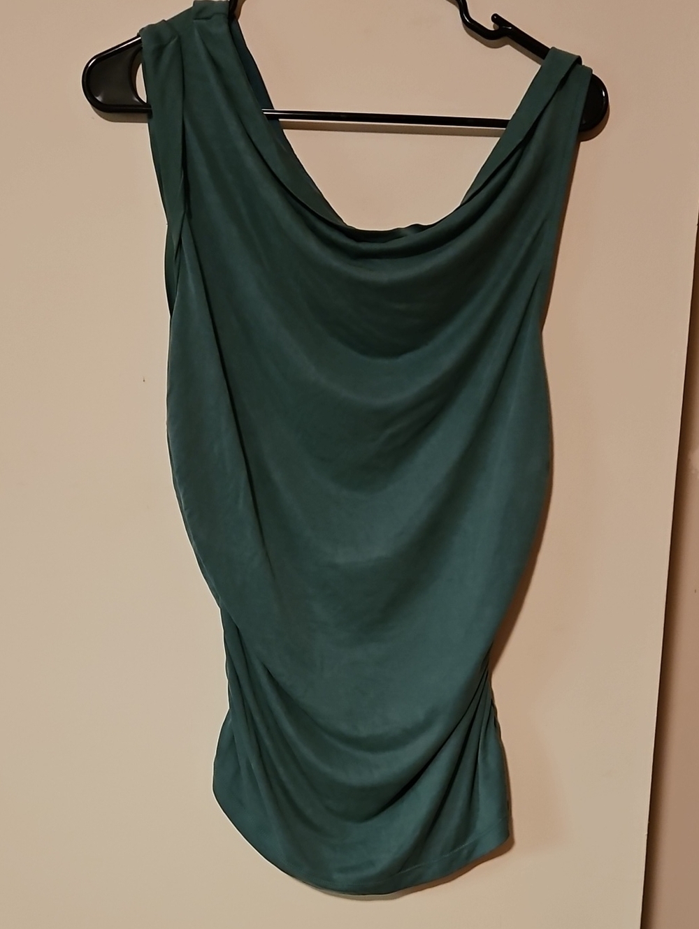 Pilcro Draped One-Shoulder Tank in Teal